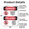Signmission Unauthorized Persons Not Permitted Bilingual Danger Sign, Aluminum, 10in W x 14in L, 2PK OS-2PACK-DS-A-1014-VS-1597 - alternate 7